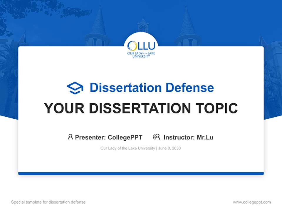 Our Lady of the Lake University Graduation Thesis Defense PPT Template4:3 ratio PPT effect preview image7