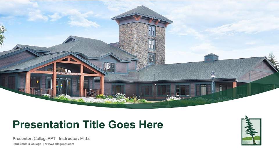 Paul Smith’s College Course/Courseware Creation PPT Template16:9 ratio PPT effect preview image