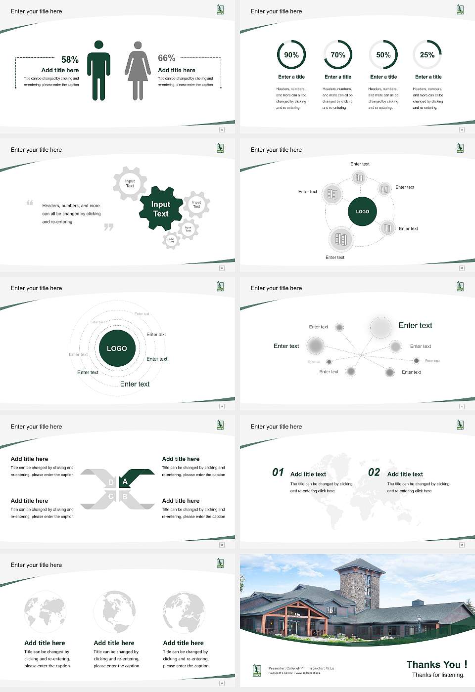 Paul Smith’s College Course/Courseware Creation PPT Template16:9 ratio PPT effect preview image4
