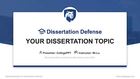 Pennsylvania State University-Penn State Beaver Graduation Thesis Defense PPT Template