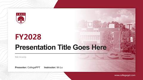 Rider University Academic Presentation/Research Findings Report PPT Template