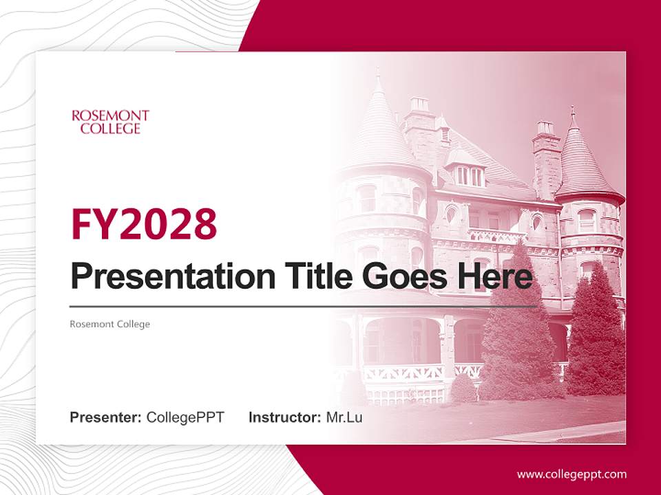 Rosemont College Academic Presentation/Research Findings Report PPT Template4:3 ratio PPT effect preview image5