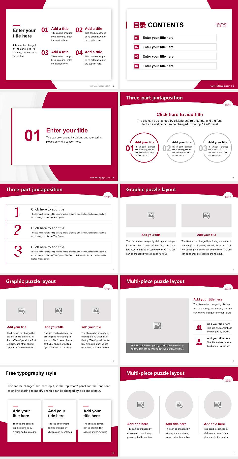 Rosemont College Academic Presentation/Research Findings Report PPT Template4:3 ratio PPT effect preview image2