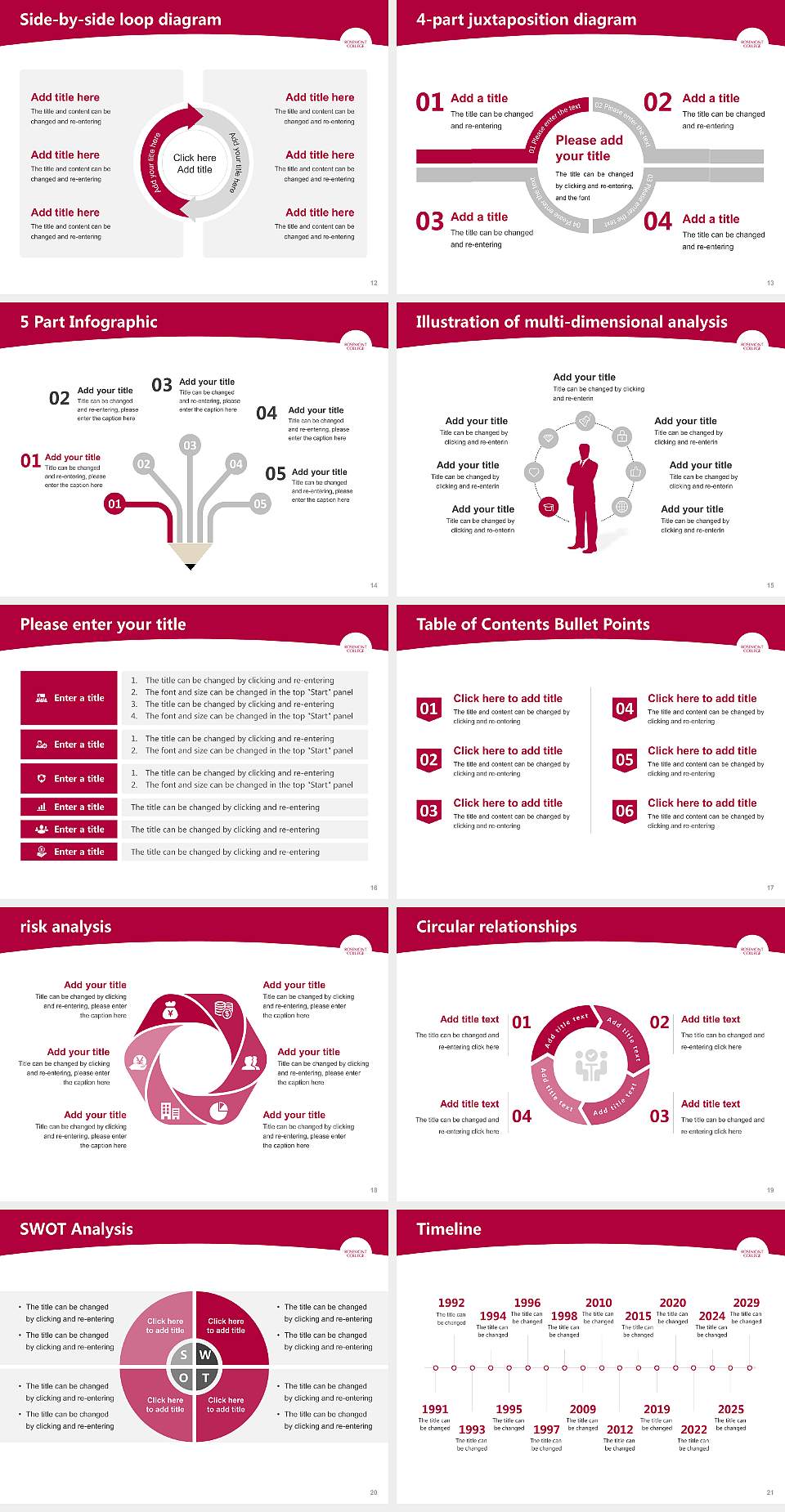 Rosemont College Academic Presentation/Research Findings Report PPT Template4:3 ratio PPT effect preview image3