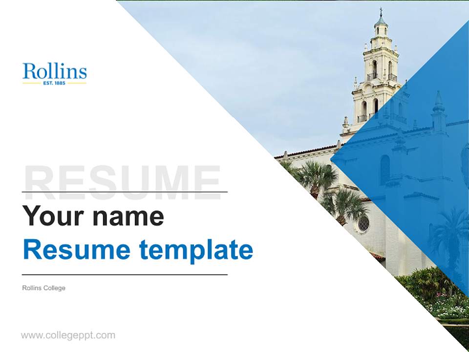 Rollins College Resume PPT Template4:3 ratio PPT effect preview image5