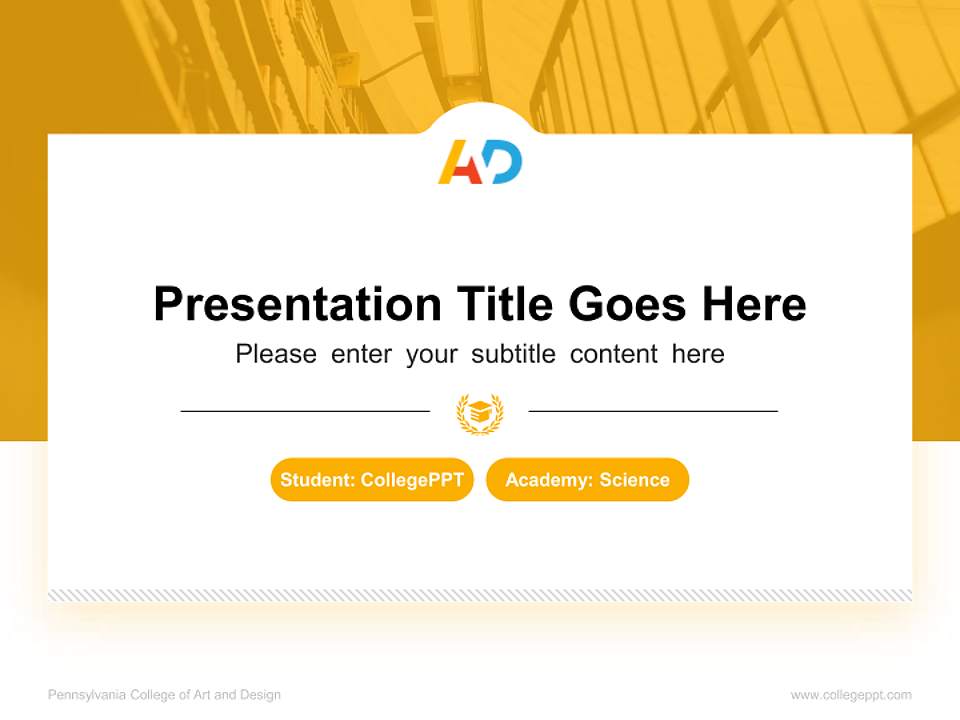 Pennsylvania College of Art and Design National Scholarship Defense PPT Template4:3 ratio PPT effect preview image4