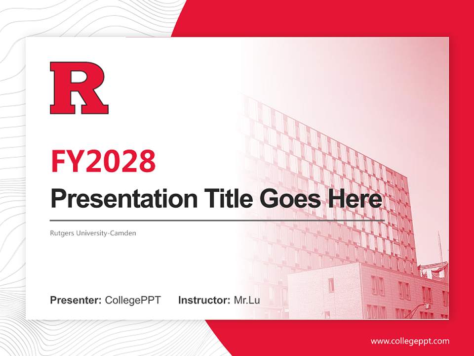 Rutgers University-Camden Academic Presentation/Research Findings Report PPT Template4:3 ratio PPT effect preview image5