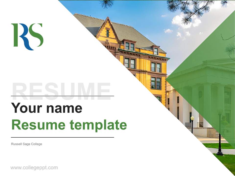 Russell Sage College Resume PPT Template4:3 ratio PPT effect preview image5