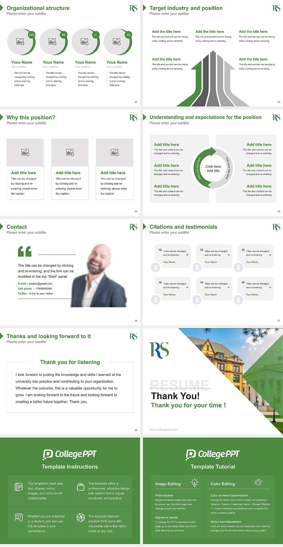 Russell Sage College Resume PPT Template4:3 ratio PPT effect preview image4
