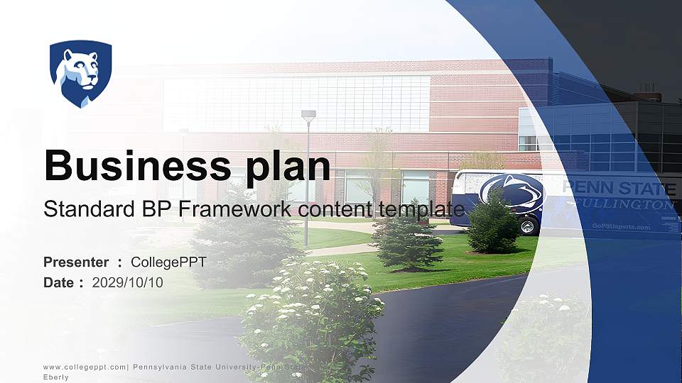 Pennsylvania State University-Penn State Fayette- Eberly Competition/Entrepreneurship Contest PPT Template16:9 ratio PPT effect preview image