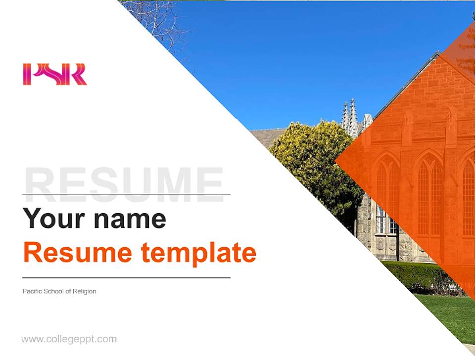 Pacific School of Religion Resume PPT Template4:3 ratio PPT effect preview image5