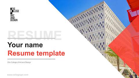 Otis College of Art and Design Resume PPT Template