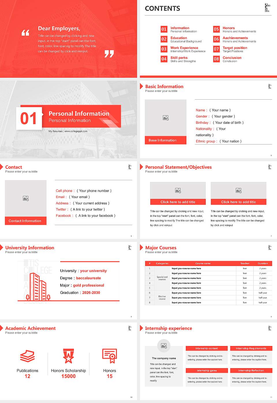 Otis College of Art and Design Resume PPT Template16:9 ratio PPT effect preview image2