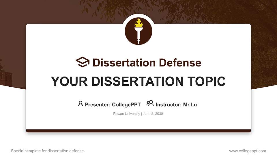 Rowan University Graduation Thesis Defense PPT Template16:9 ratio PPT effect preview image