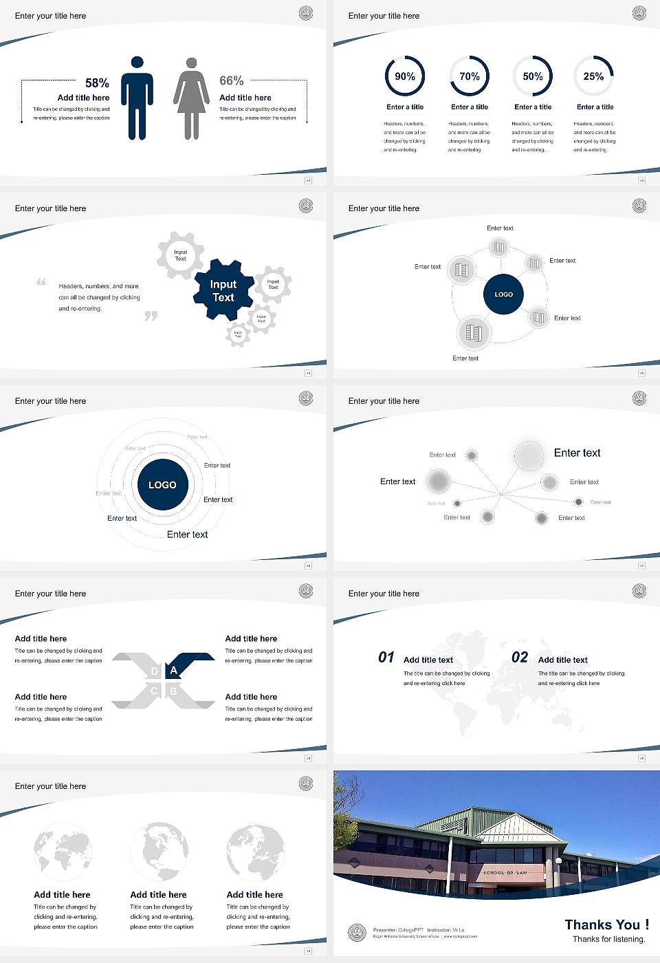 Roger Williams University School of Law Course/Courseware Creation PPT Template16:9 ratio PPT effect preview image4