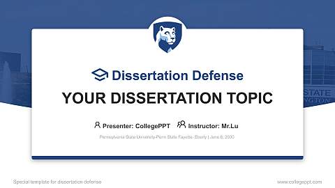 Pennsylvania State University-Penn State Fayette- Eberly Graduation Thesis Defense PPT Template