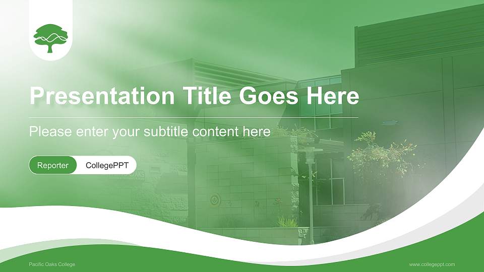 Pacific Oaks College Lecture Sharing and Networking Event PPT Template16:9 ratio PPT effect preview image