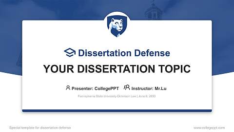 Pennsylvania State University-Dickinson Law Graduation Thesis Defense PPT Template