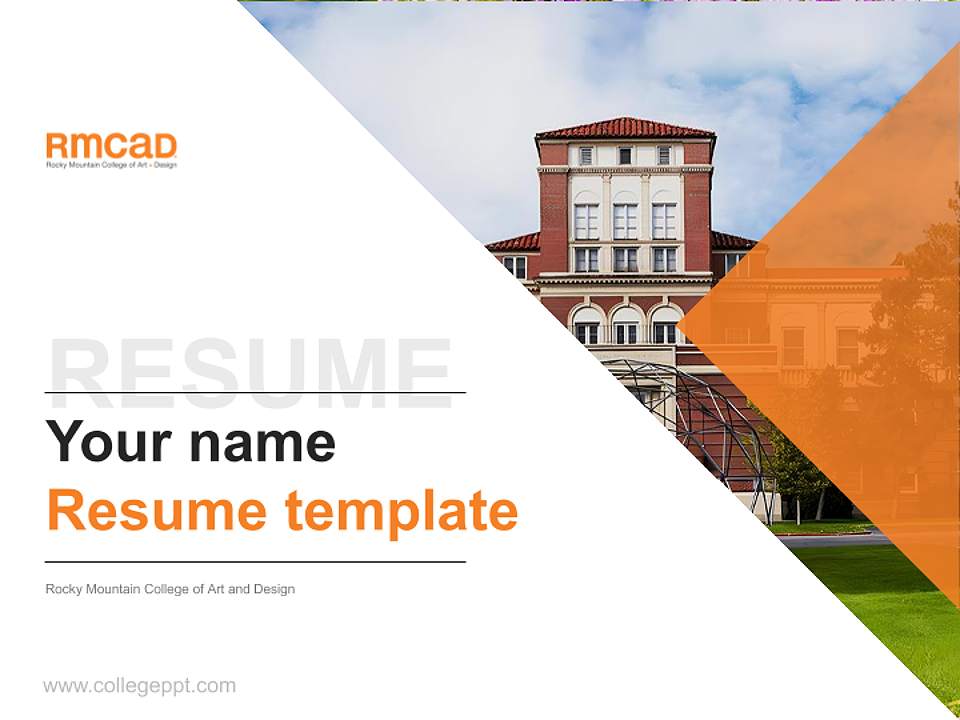 Rocky Mountain College of Art and Design Resume PPT Template4:3 ratio PPT effect preview image1