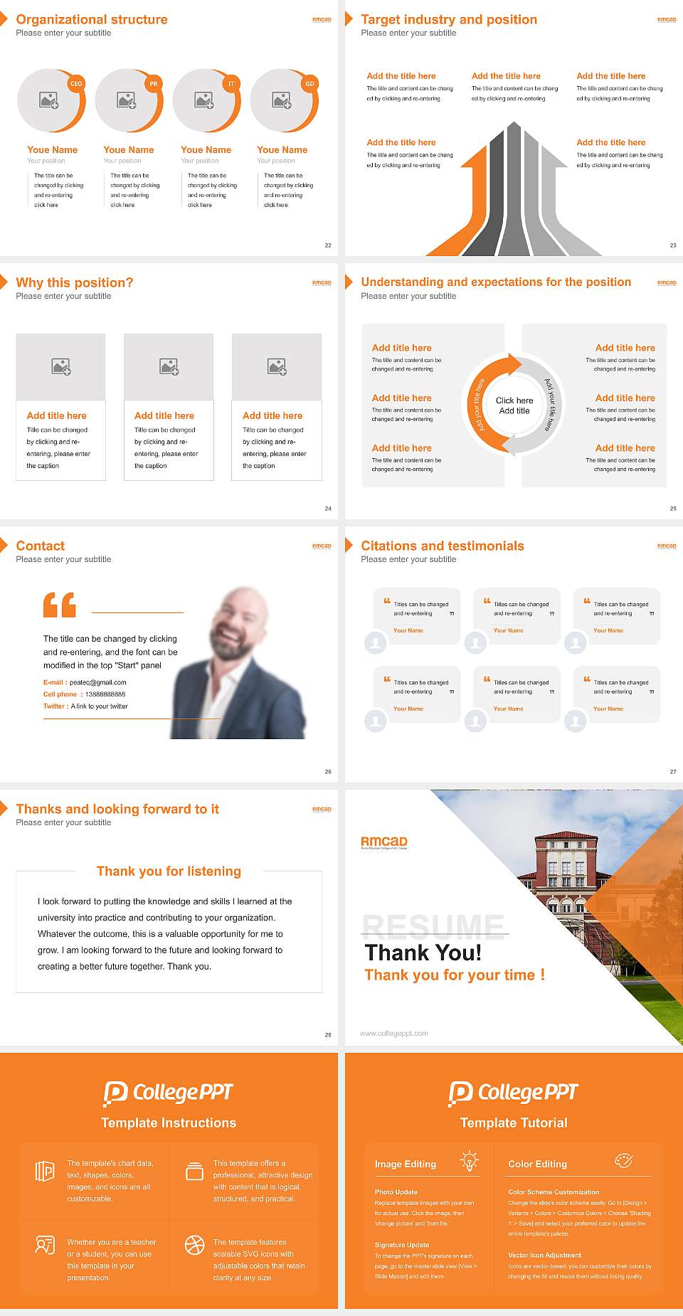 Rocky Mountain College of Art and Design Resume PPT Template4:3 ratio PPT effect preview image4