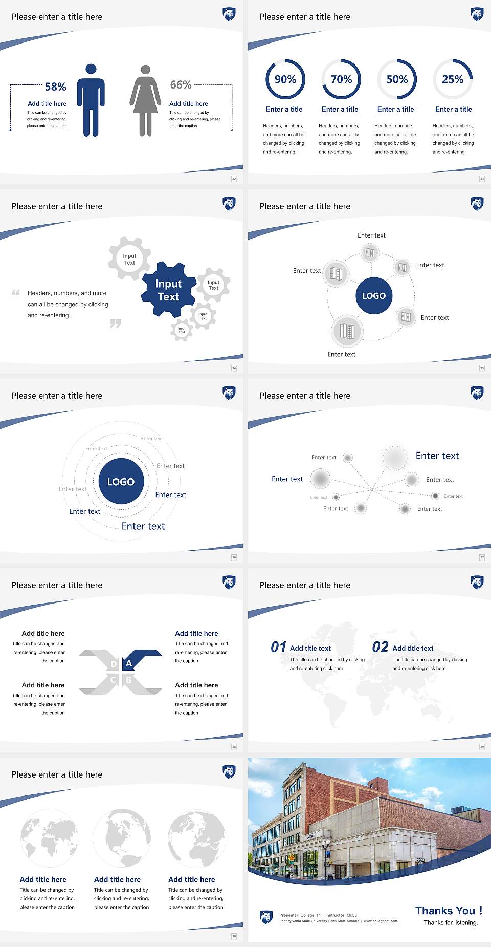 Pennsylvania State University-Penn State Altoona Course/Courseware Creation PPT Template4:3 ratio PPT effect preview image4