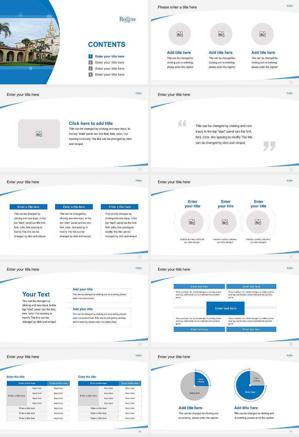 Rollins College Course/Courseware Creation PPT Template16:9 ratio PPT effect preview image2