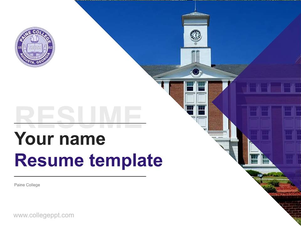 Paine College Resume PPT Template4:3 ratio PPT effect preview image5
