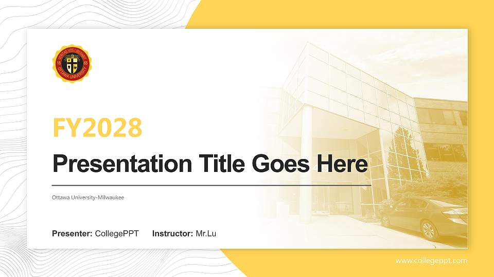 Ottawa University-Milwaukee Academic Presentation/Research Findings Report PPT Template16:9 ratio PPT effect preview image