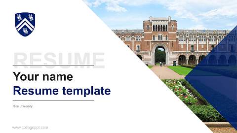 Rice University Resume PPT Template