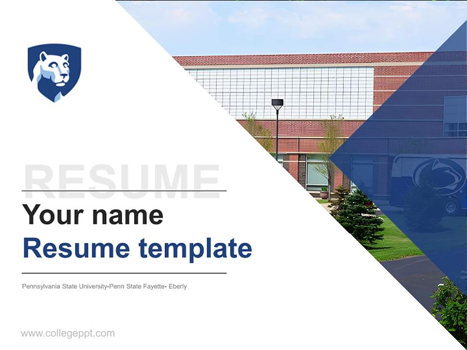 Pennsylvania State University-Penn State Fayette- Eberly Resume PPT Template4:3 ratio PPT effect preview image5
