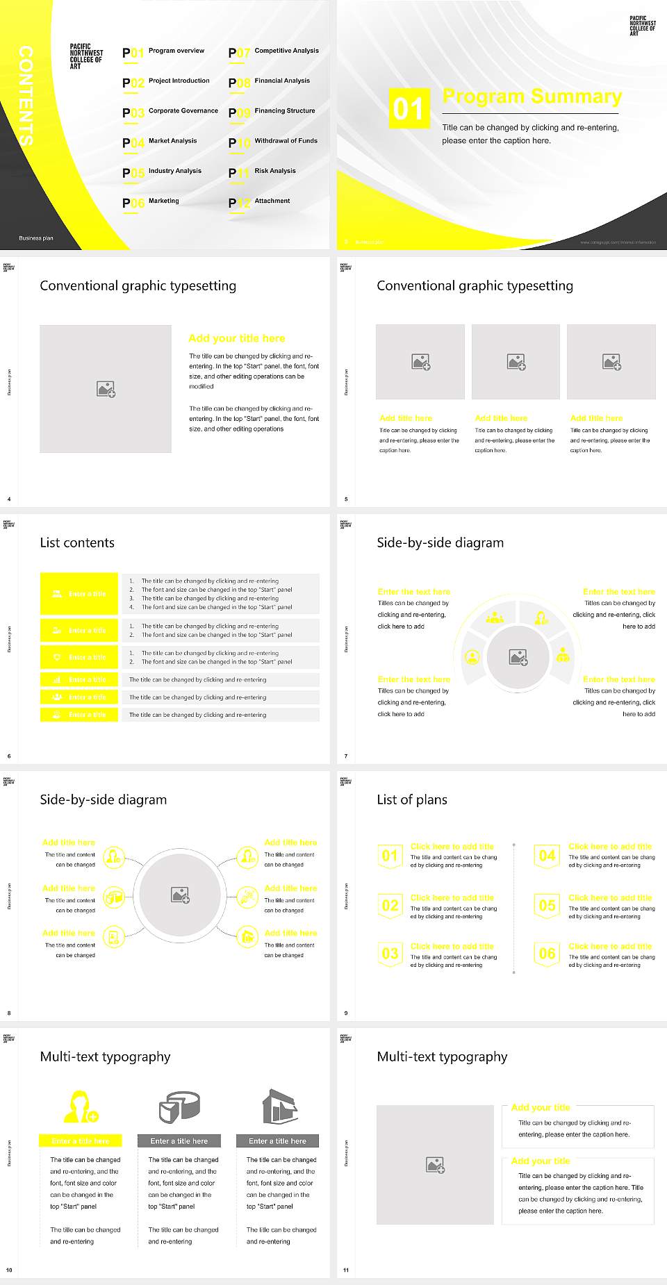 Pacific Northwest College of Art Competition/Entrepreneurship Contest PPT Template4:3 ratio PPT effect preview image2