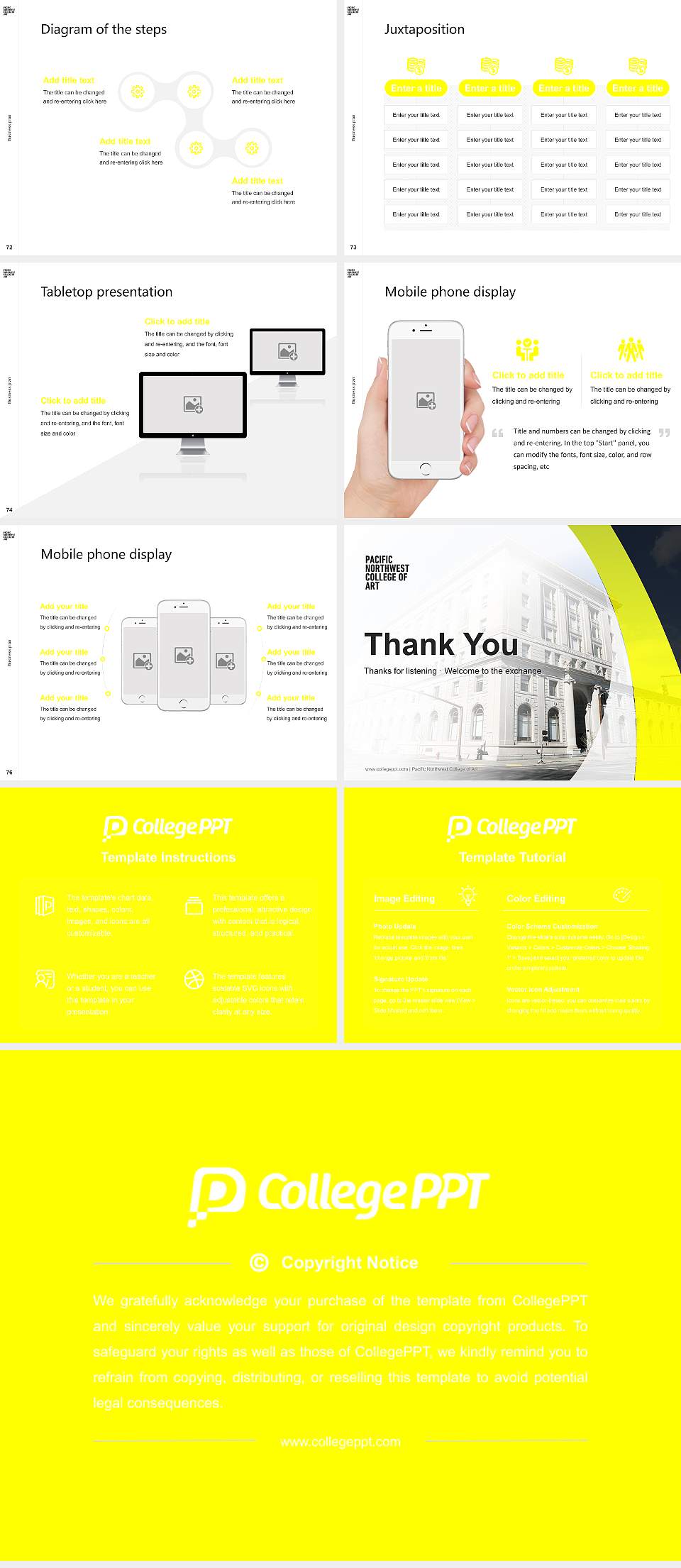 Pacific Northwest College of Art Competition/Entrepreneurship Contest PPT Template4:3 ratio PPT effect preview image9