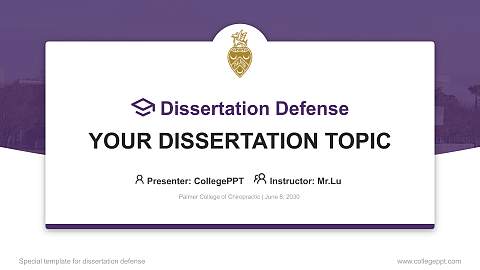 Palmer College of Chiropractic Graduation Thesis Defense PPT Template