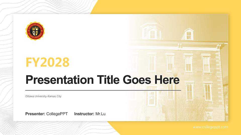 Ottawa University-Kansas City Academic Presentation/Research Findings Report PPT Template16:9 ratio PPT effect preview image