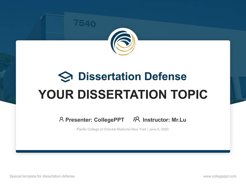 Pacific College of Oriental Medicine-New York Graduation Thesis Defense PPT Template4:3 ratio PPT effect preview image7