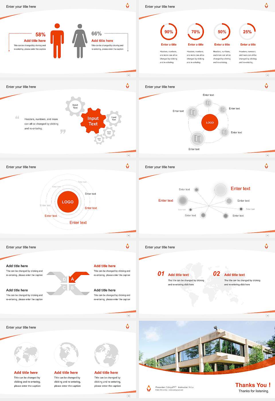 Parker University Course/Courseware Creation PPT Template16:9 ratio PPT effect preview image4