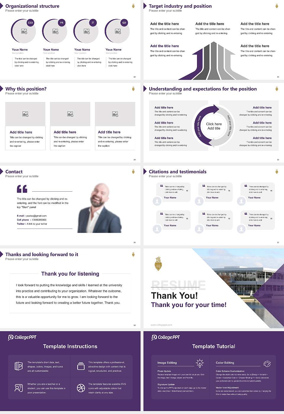 Palmer College of Chiropractic Resume PPT Template16:9 ratio PPT effect preview image4
