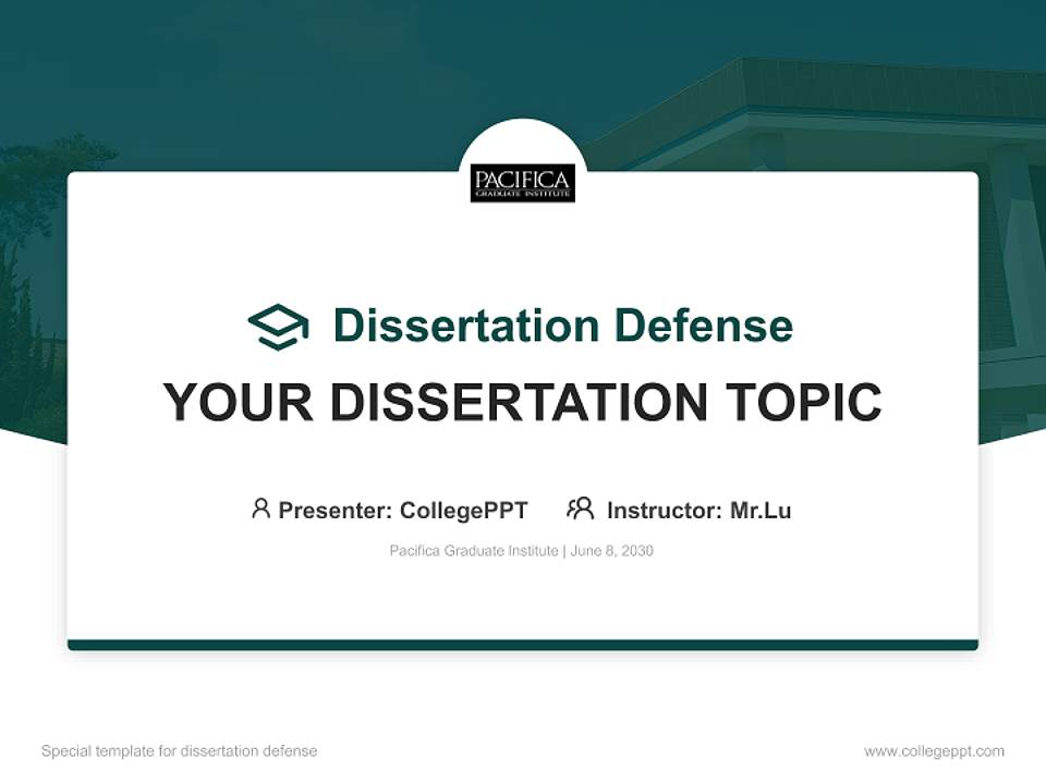 Pacifica Graduate Institute Graduation Thesis Defense PPT Template4:3 ratio PPT effect preview image7