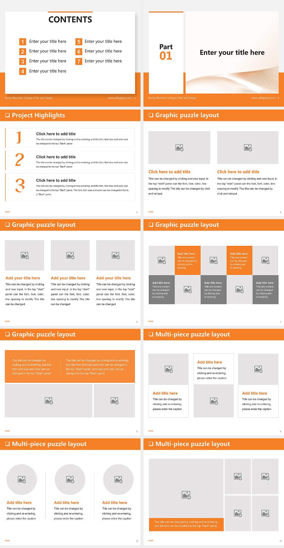 Rocky Mountain College of Art and Design General Purpose PPT Template4:3 ratio PPT effect preview image2
