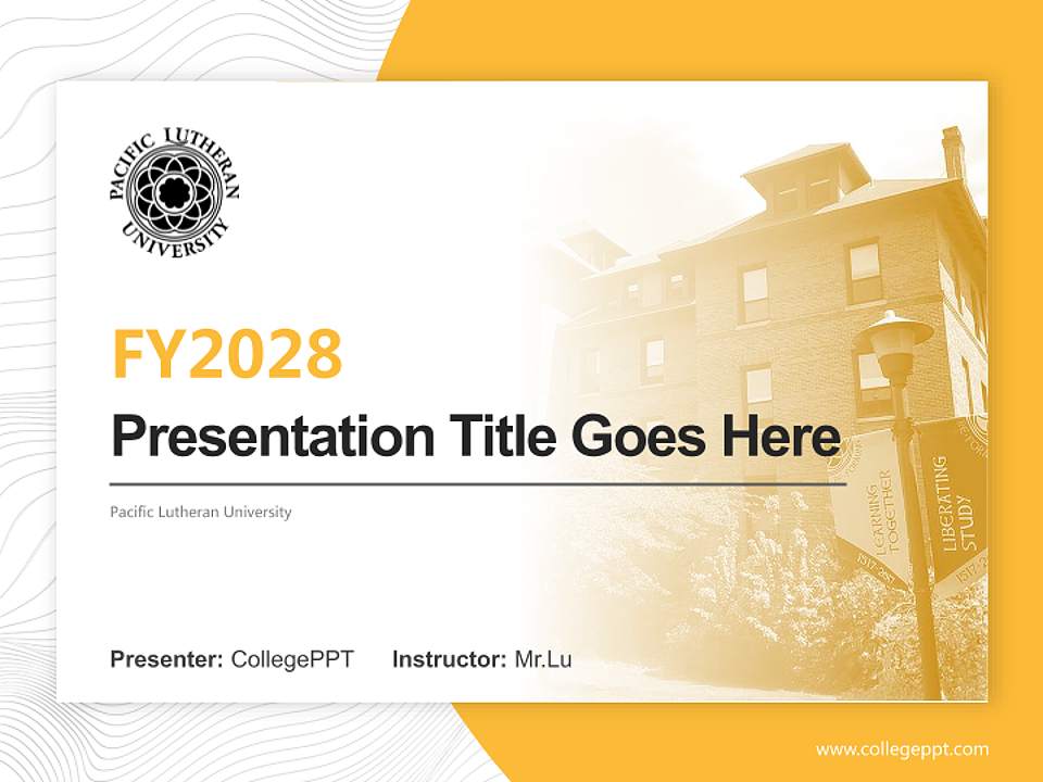 Pacific Lutheran University Academic Presentation/Research Findings Report PPT Template4:3 ratio PPT effect preview image5