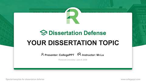 Roosevelt University Graduation Thesis Defense PPT Template