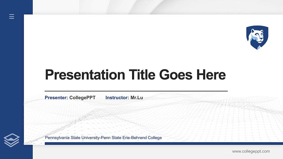 Pennsylvania State University-Penn State Erie-Behrend College Thesis Proposal/Graduation Defense PPT Template16:9 ratio PPT effect preview image