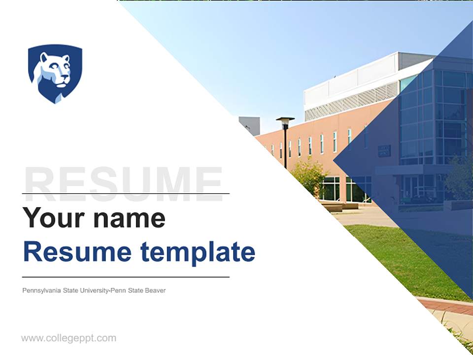 Pennsylvania State University-Penn State Beaver Resume PPT Template4:3 ratio PPT effect preview image5