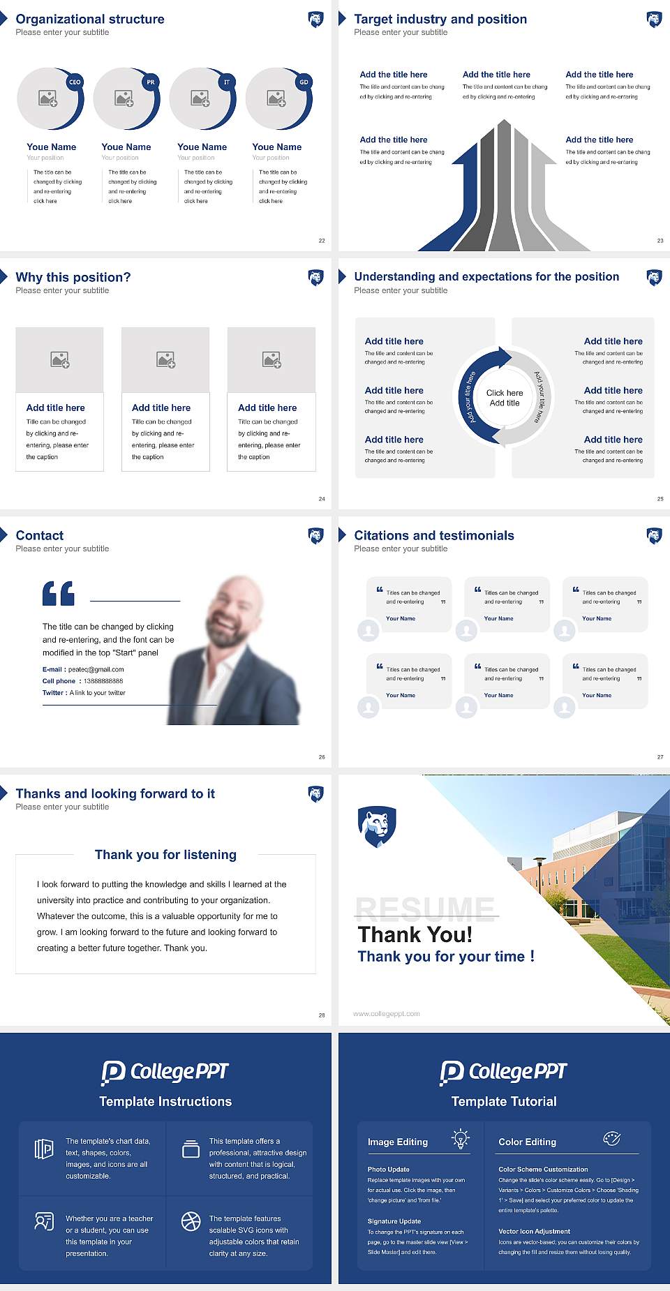 Pennsylvania State University-Penn State Beaver Resume PPT Template4:3 ratio PPT effect preview image4