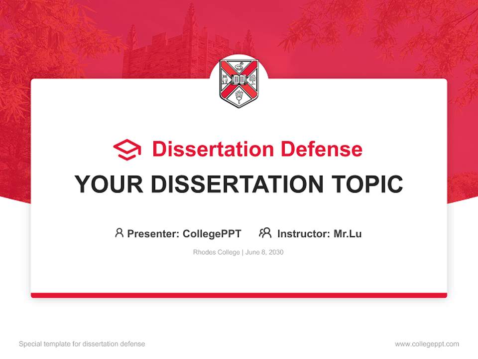 Rhodes College Graduation Thesis Defense PPT Template4:3 ratio PPT effect preview image7