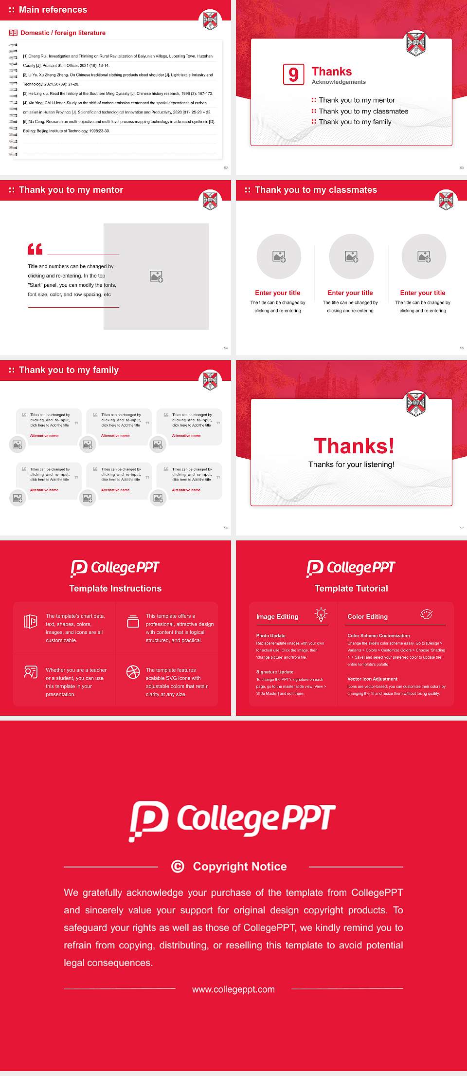 Rhodes College Graduation Thesis Defense PPT Template4:3 ratio PPT effect preview image7
