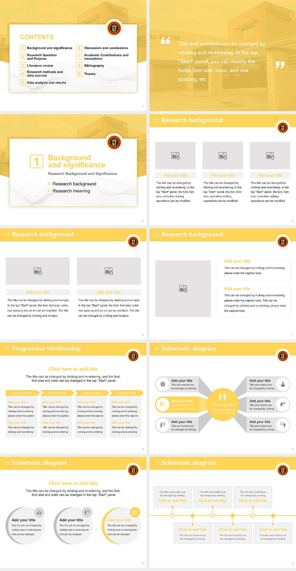 Ottawa University-Online Graduation Thesis Defense PPT Template4:3 ratio PPT effect preview image2