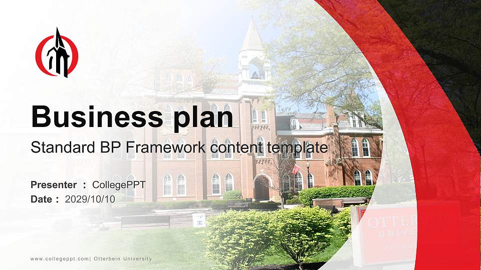 Otterbein University Competition/Entrepreneurship Contest PPT Template16:9 ratio PPT effect preview image