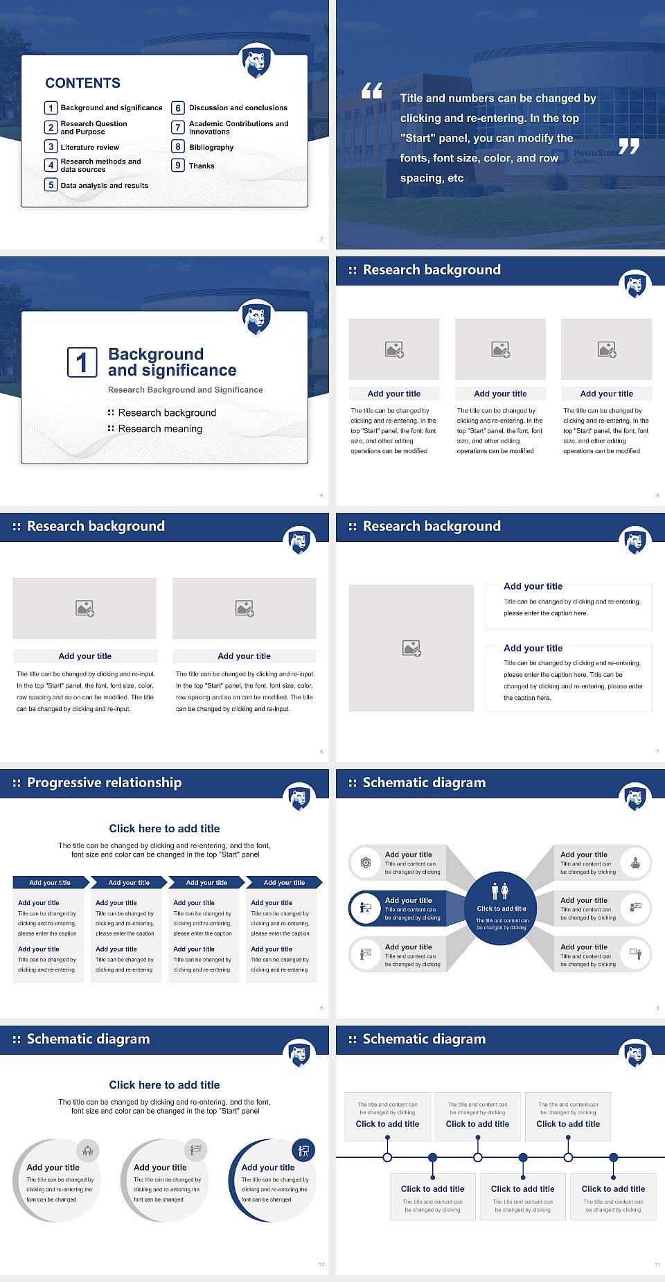 Pennsylvania State University-Penn State Dubois Graduation Thesis Defense PPT Template4:3 ratio PPT effect preview image2