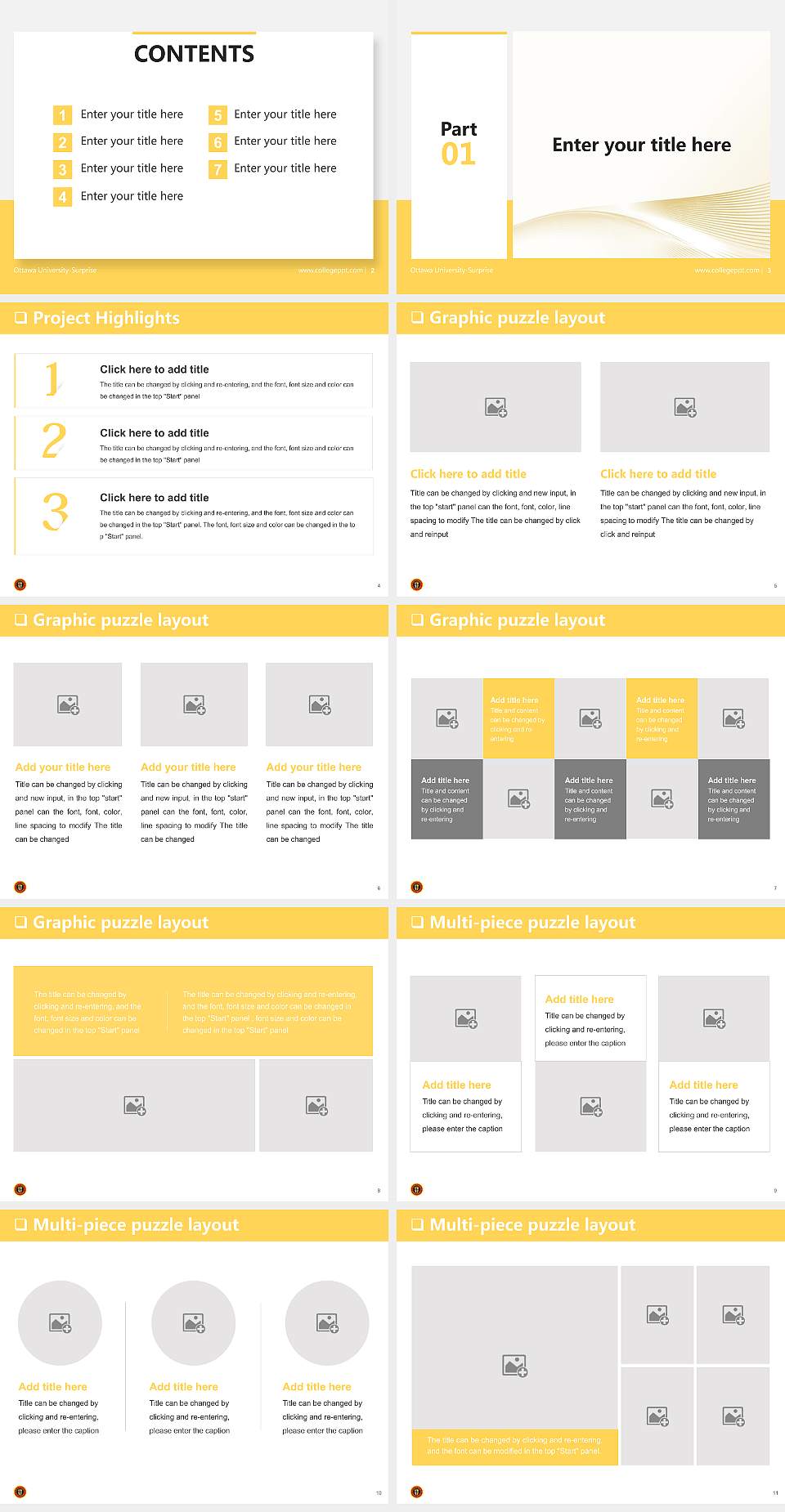 Ottawa University-Surprise General Purpose PPT Template4:3 ratio PPT effect preview image2